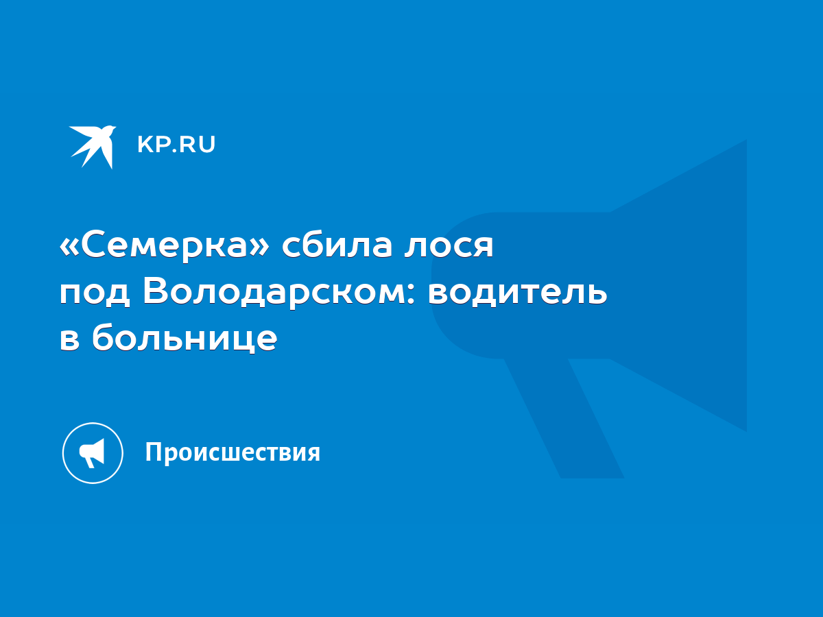 Семерка» сбила лося под Володарском: водитель в больнице - KP.RU