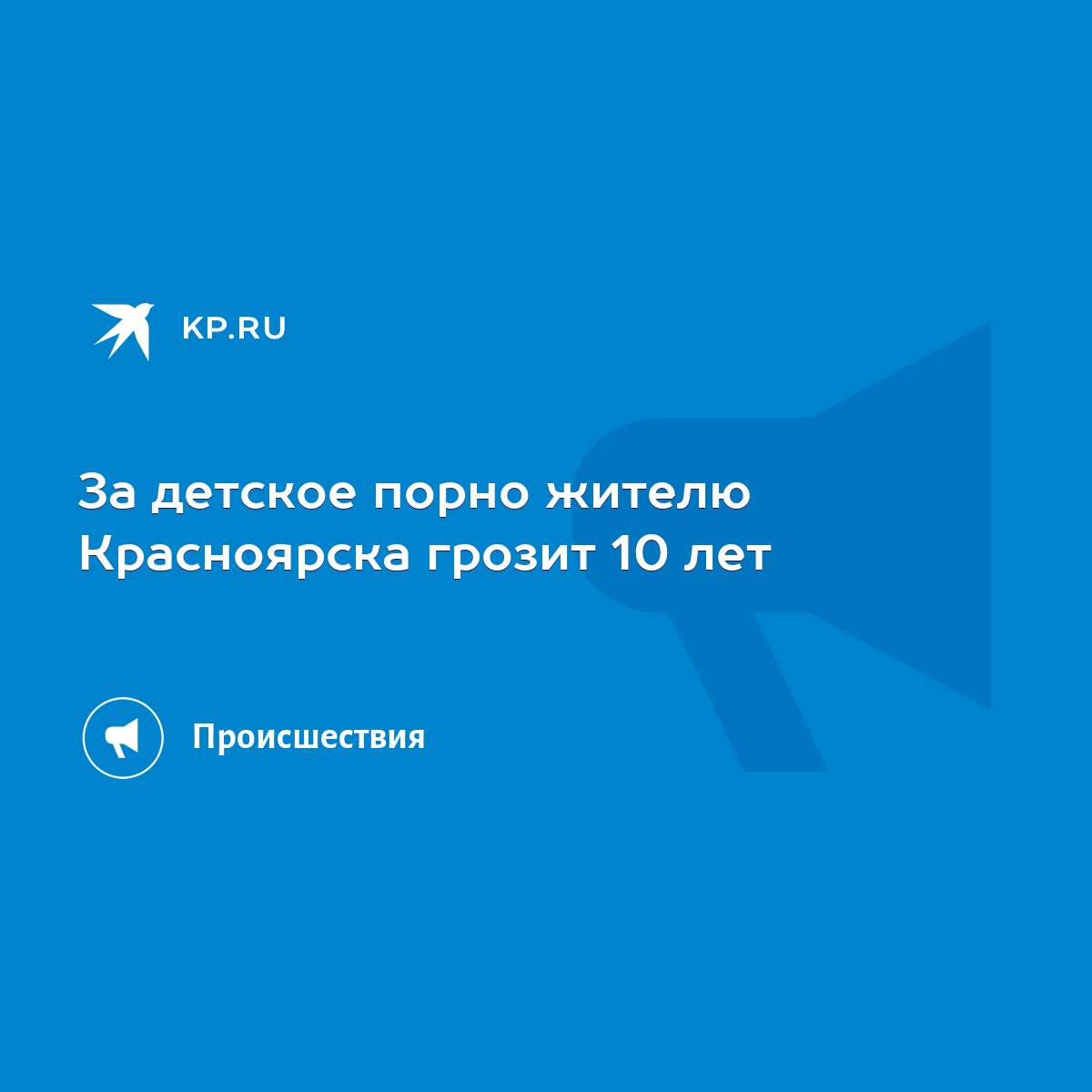 За детское порно жителю Красноярска грозит 10 лет - KP.RU