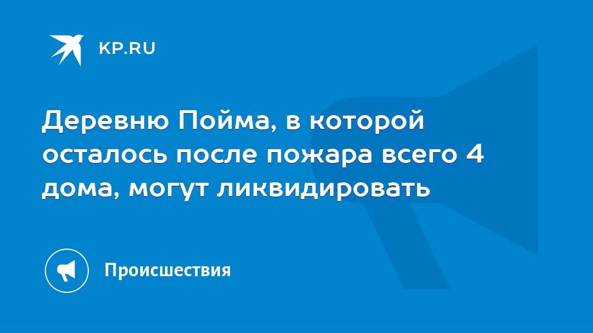 Деревню Пойма, в которой осталось после пожара всего 4 дома, могут  ликвидировать - KP.RU