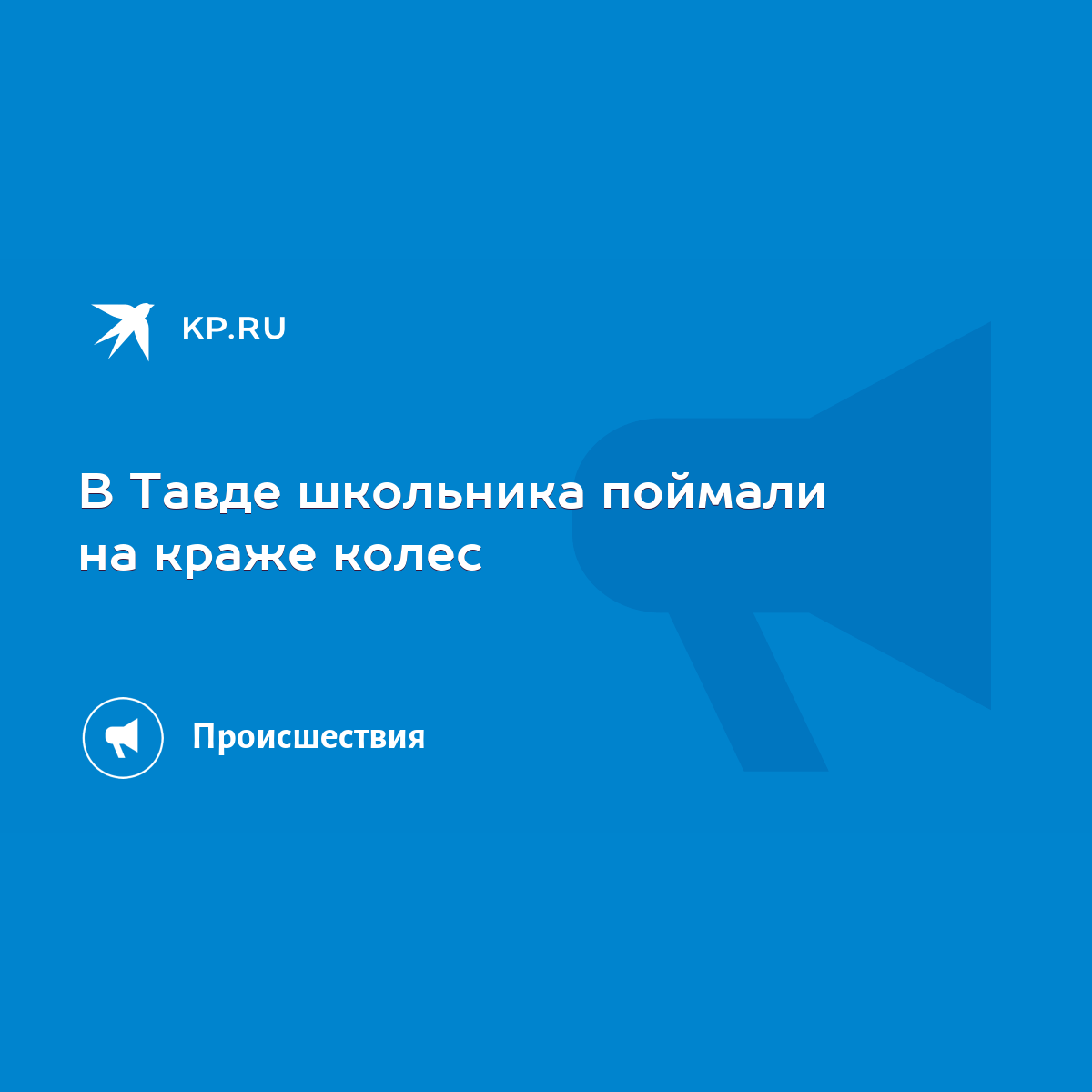 В Тавде школьника поймали на краже колес - KP.RU