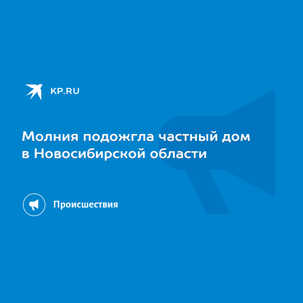 Молния подожгла частный дом в Новосибирской области - KP.RU