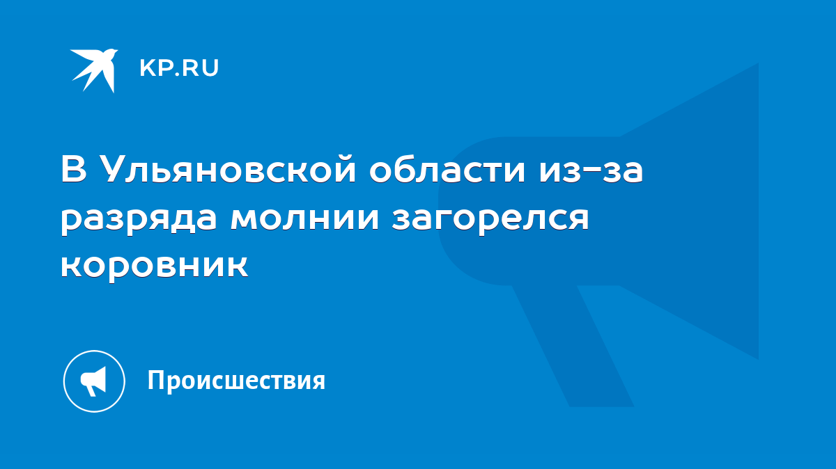 В Ульяновской области из-за разряда молнии загорелся коровник - KP.RU