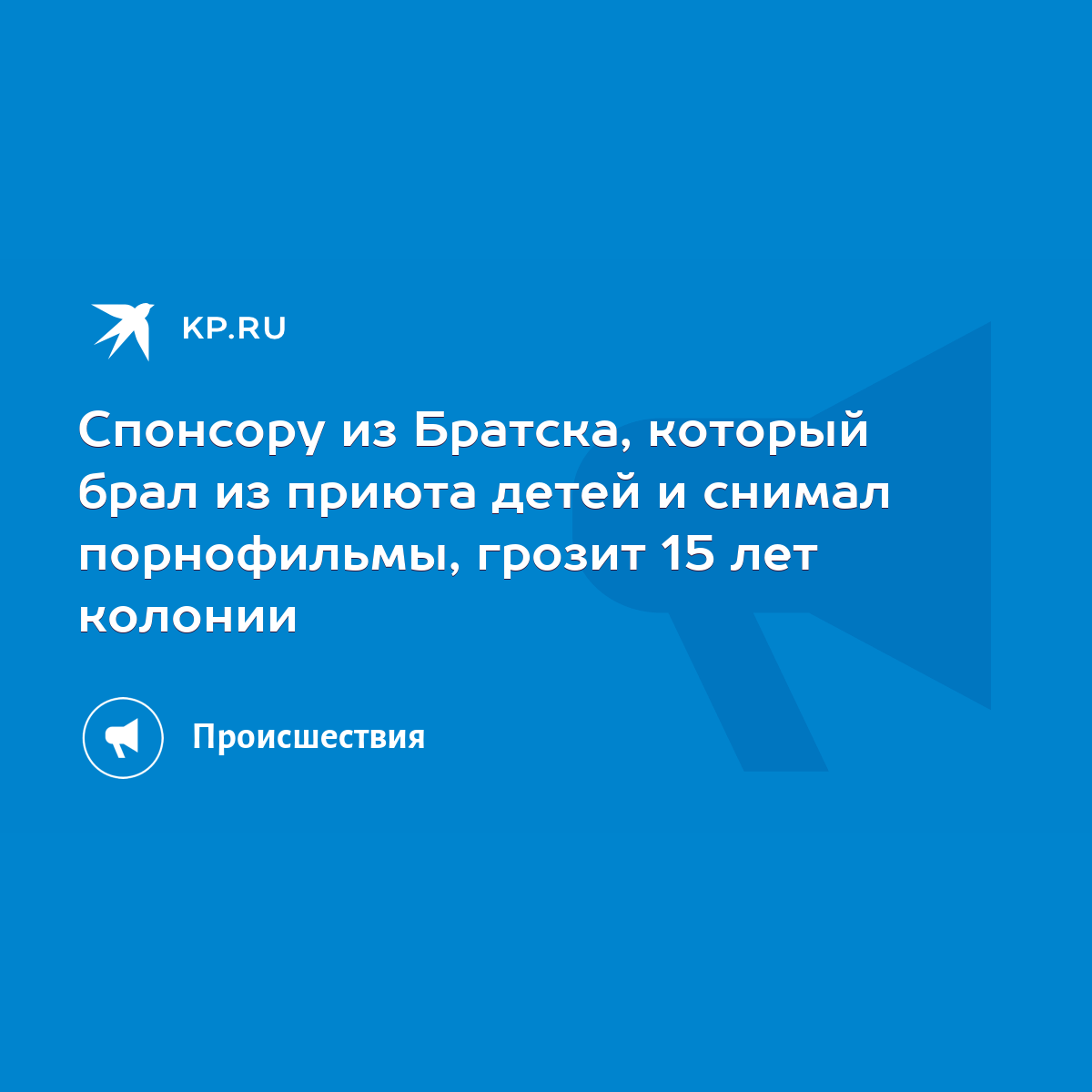 Спонсору из Братска, который брал из приюта детей и снимал порнофильмы,  грозит 15 лет колонии - KP.RU