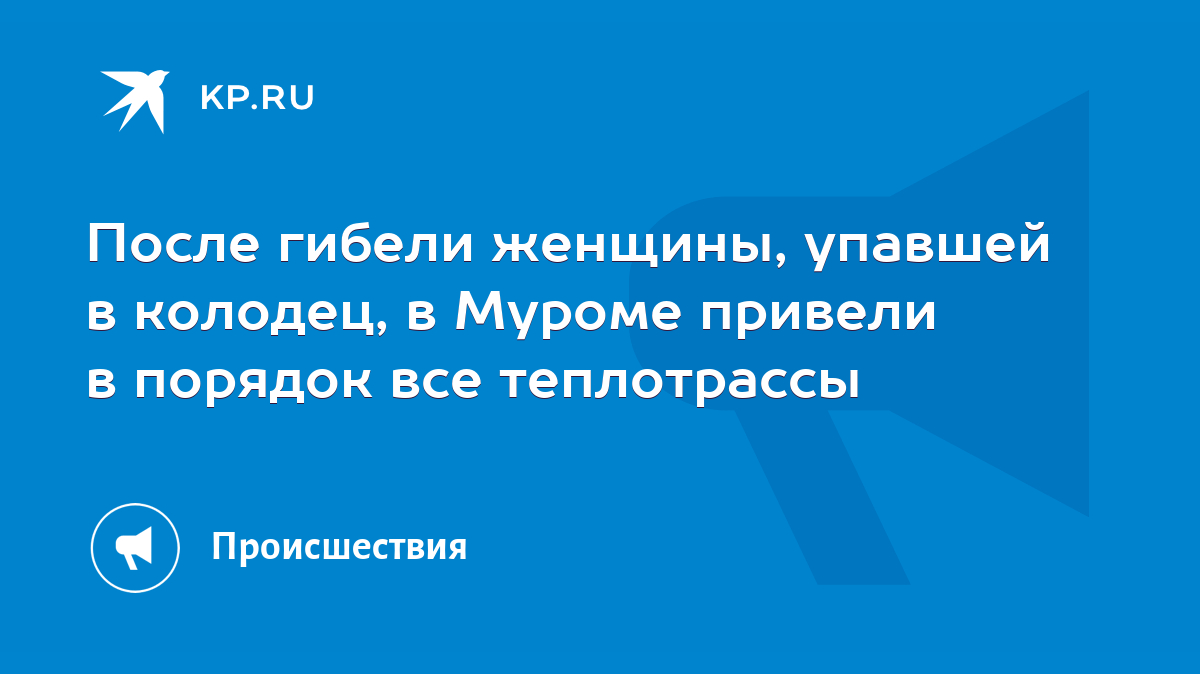 После гибели женщины, упавшей в колодец, в Муроме привели в порядок все  теплотрассы - KP.RU