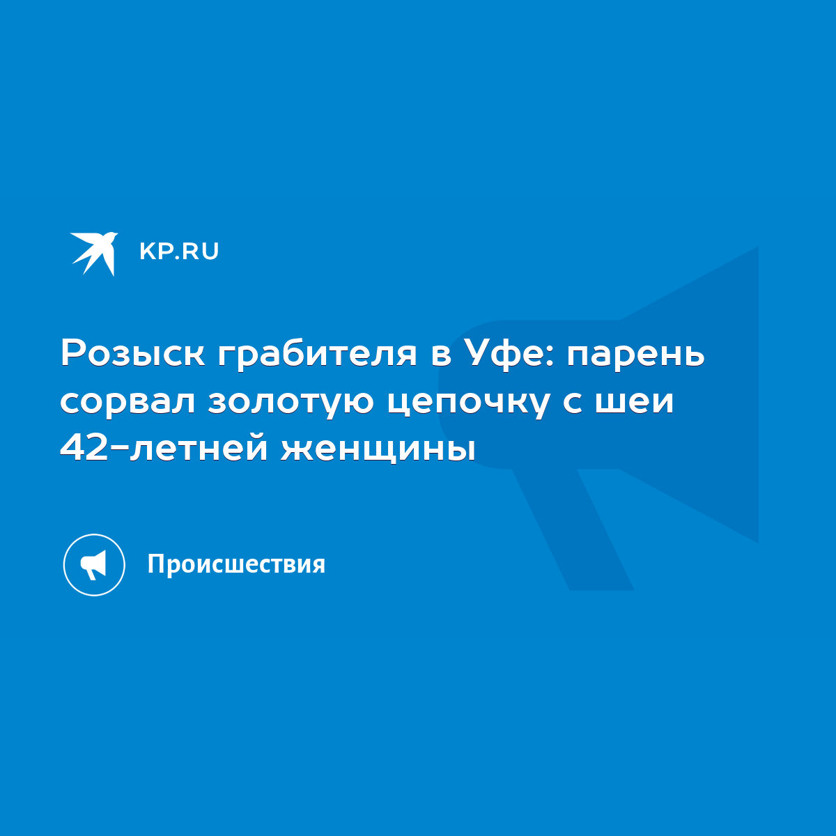 Розыск грабителя в Уфе: парень сорвал золотую цепочку с шеи 42-летней  женщины - KP.RU