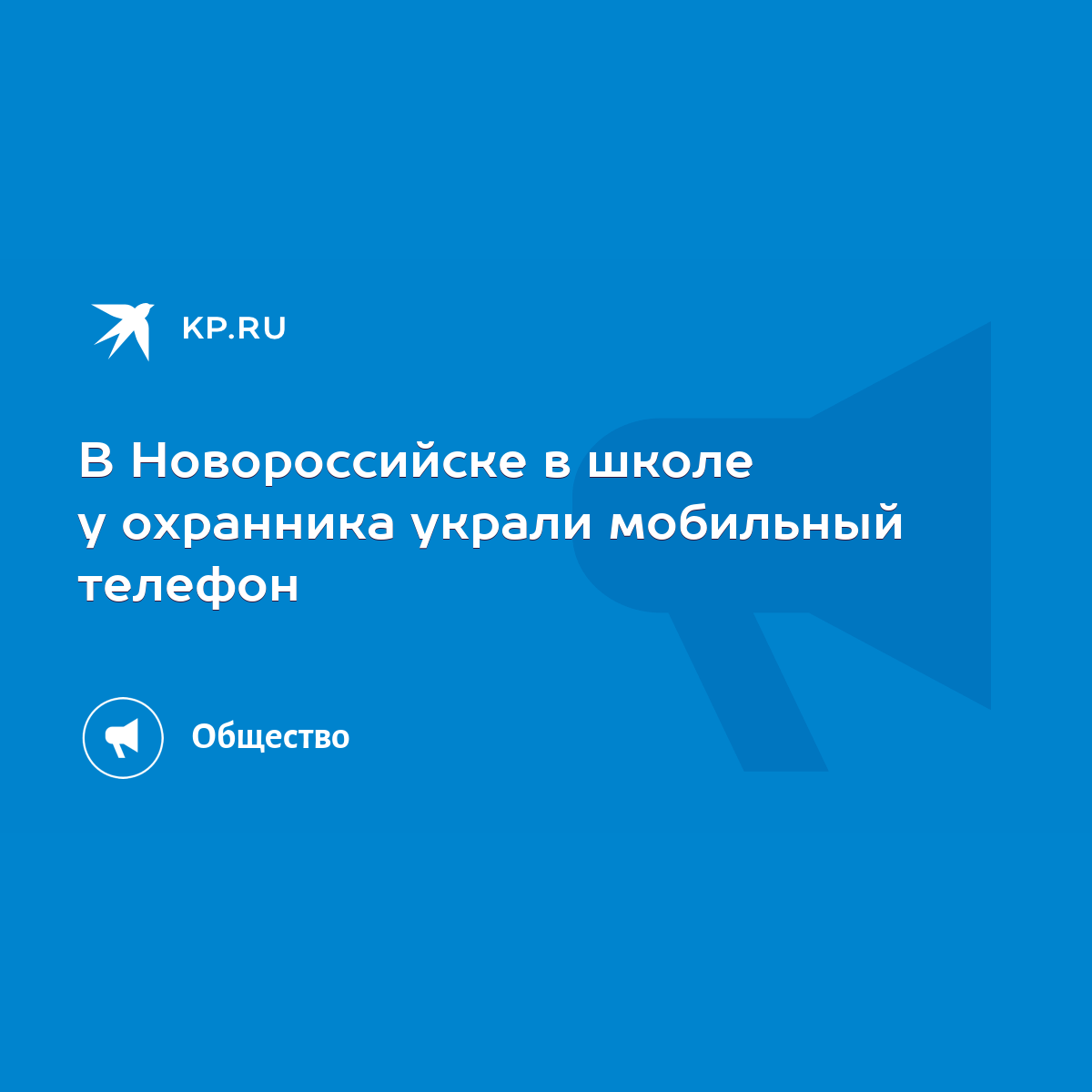 В Новороссийске в школе у охранника украли мобильный телефон - KP.RU