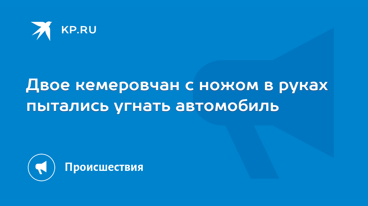 Двое кемеровчан с ножом в руках пытались угнать автомобиль - KP.RU