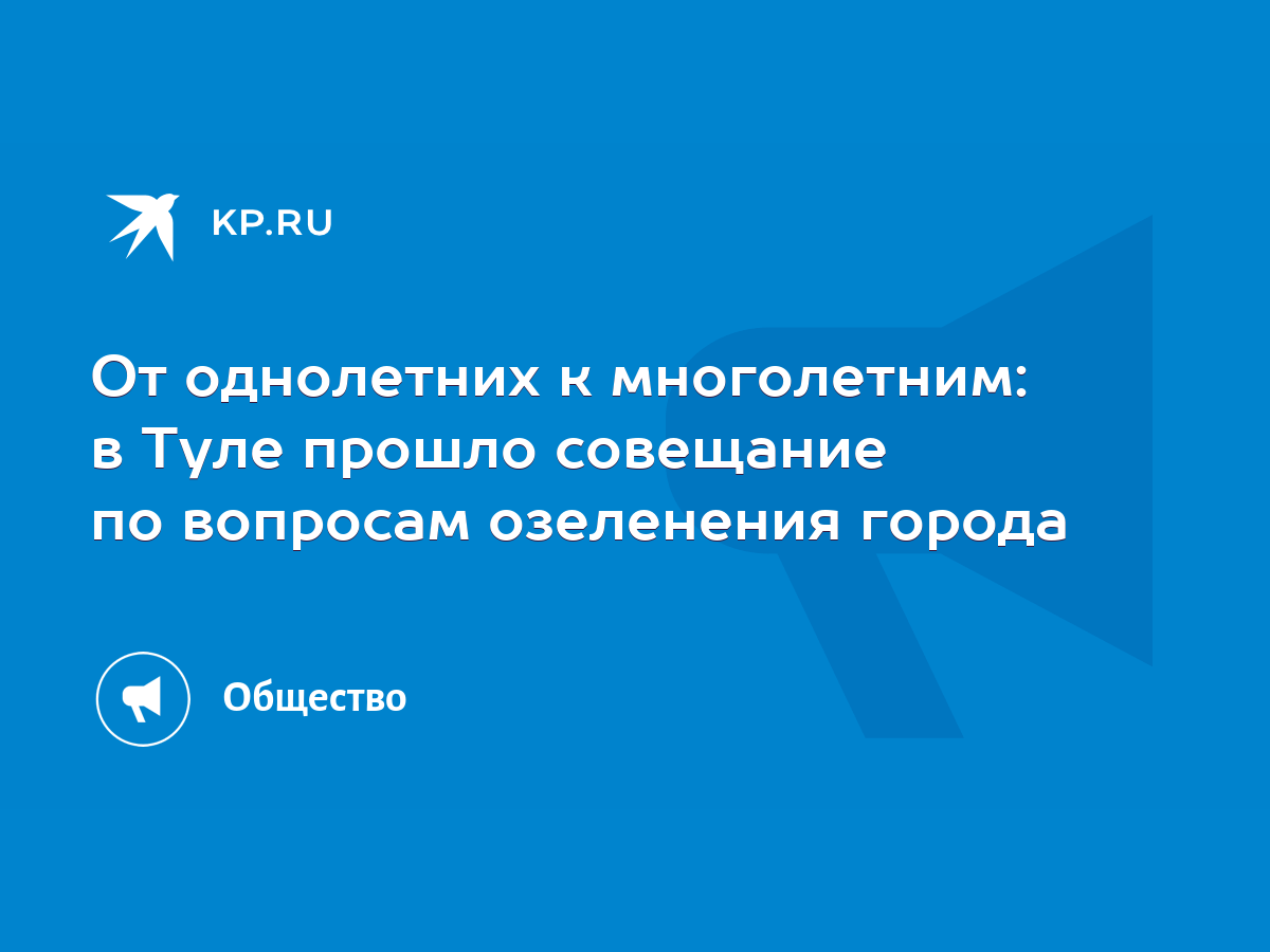 От однолетних к многолетним: в Туле прошло совещание по вопросам озеленения  города - KP.RU