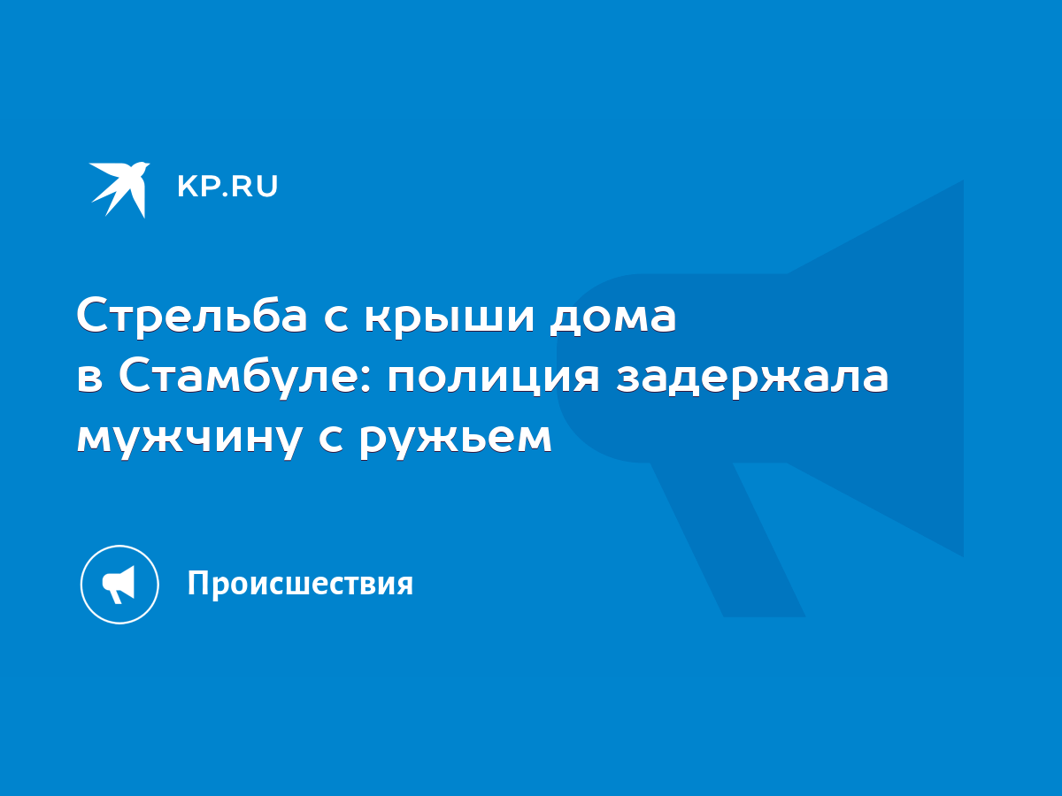 Стрельба с крыши дома в Стамбуле: полиция задержала мужчину с ружьем - KP.RU