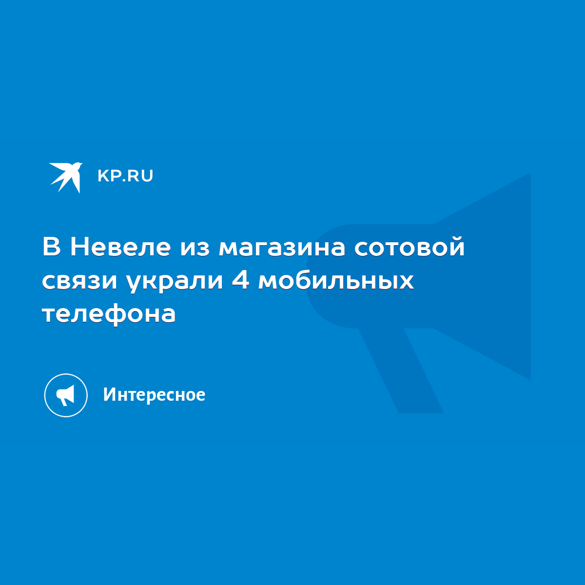 В Невеле из магазина сотовой связи украли 4 мобильных телефона - KP.RU