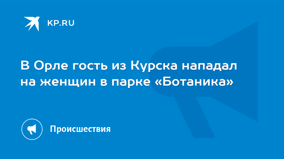 В Орле гость из Курска нападал на женщин в парке «Ботаника» - KP.RU