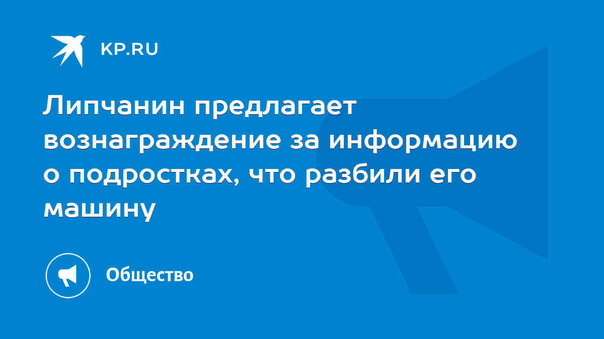 Липчанин предлагает вознаграждение за информацию о подростках, что разбили  его машину - KP.RU