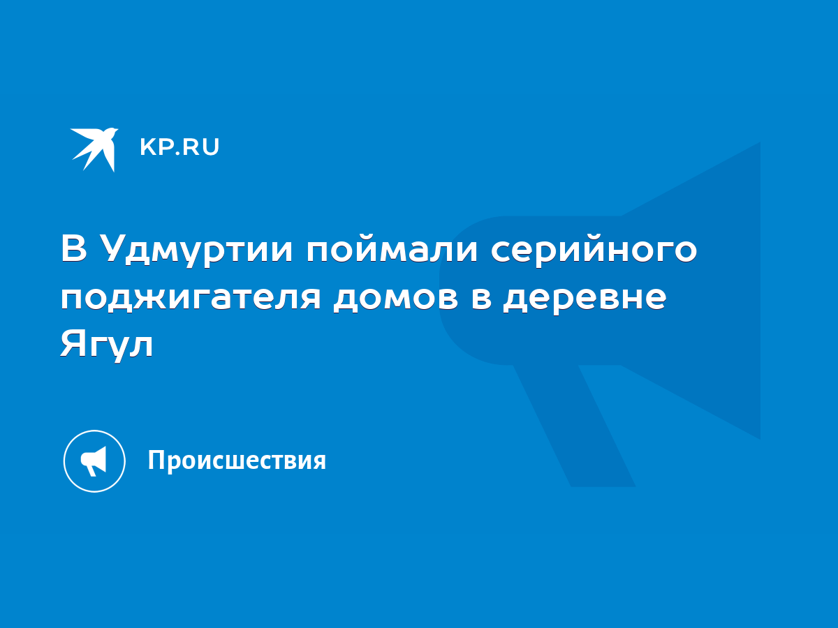 В Удмуртии поймали серийного поджигателя домов в деревне Ягул - KP.RU