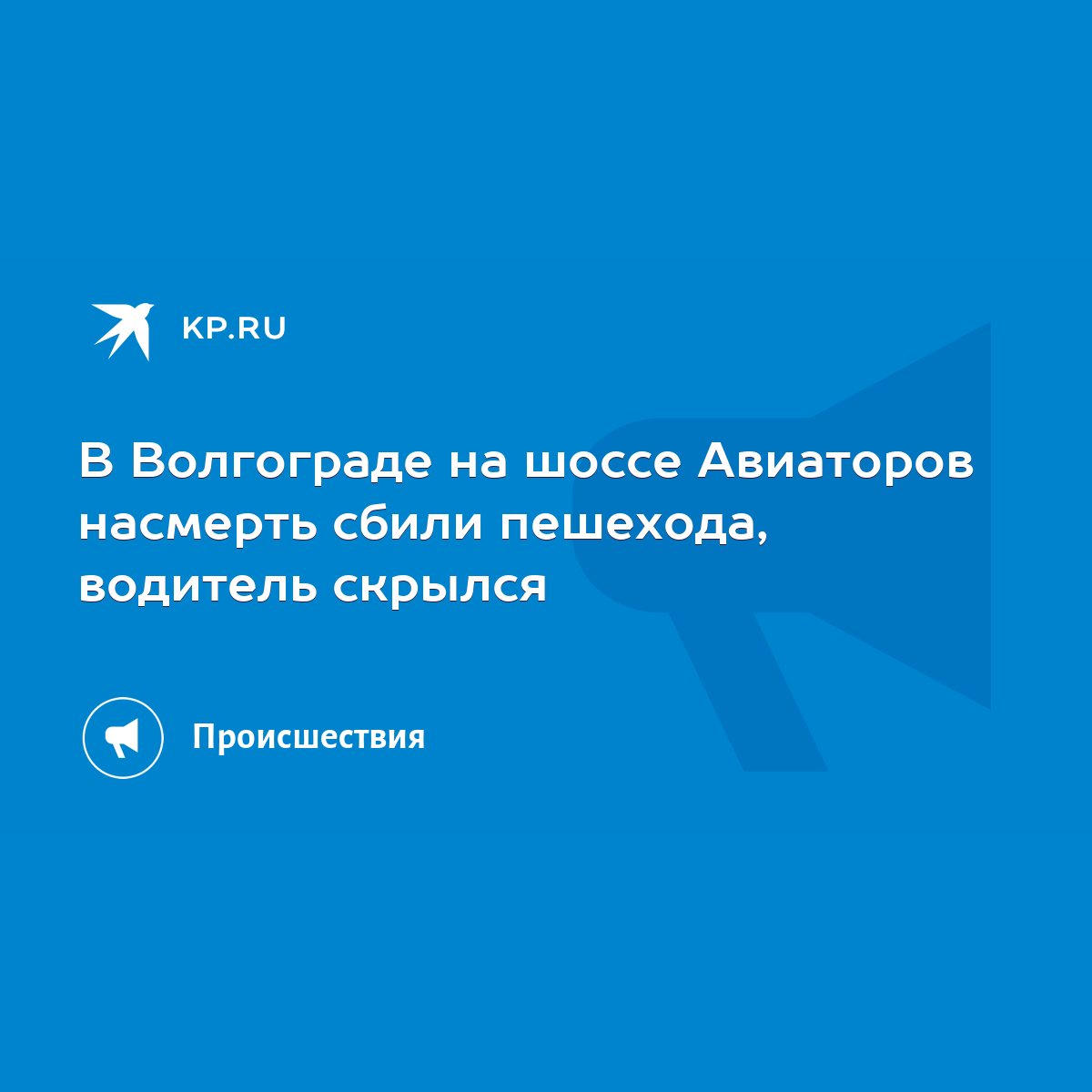 В Волгограде на шоссе Авиаторов насмерть сбили пешехода, водитель скрылся -  KP.RU