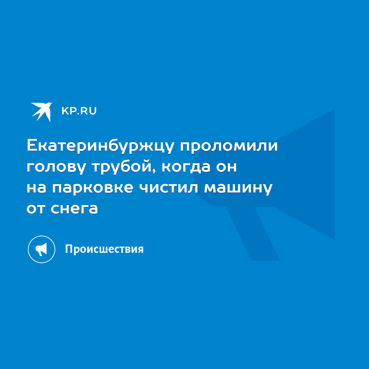 Екатеринбуржцу проломили голову трубой, когда он на парковке чистил машину  от снега - KP.RU