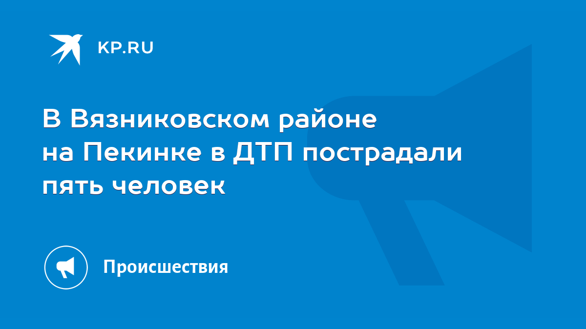 В Вязниковском районе на Пекинке в ДТП пострадали пять человек - KP.RU