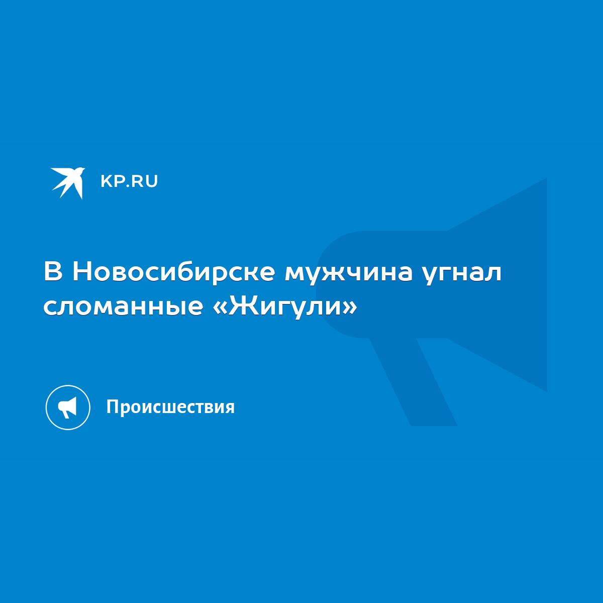 В Новосибирске мужчина угнал сломанные «Жигули» - KP.RU