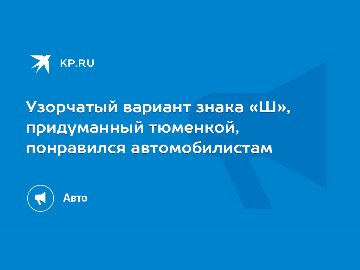 Узорчатый вариант знака «Ш», придуманный тюменкой, понравился  автомобилистам - KP.RU