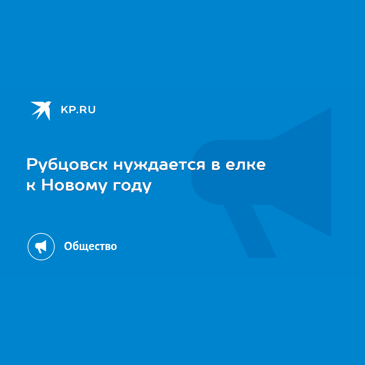 Рубцовск нуждается в елке к Новому году - KP.RU