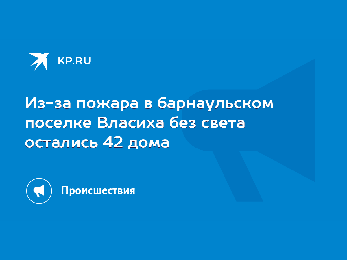 Из-за пожара в барнаульском поселке Власиха без света остались 42 дома -  KP.RU