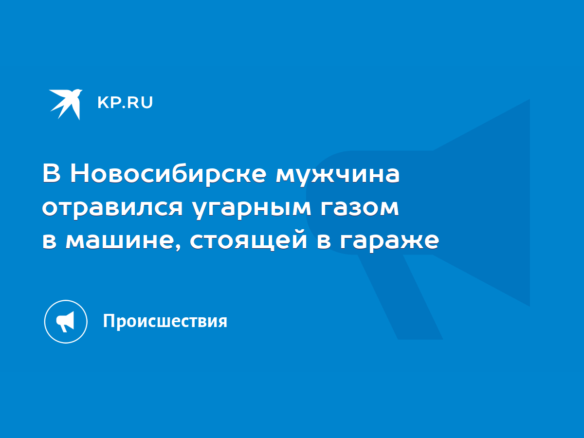 В Новосибирске мужчина отравился угарным газом в машине, стоящей в гараже -  KP.RU