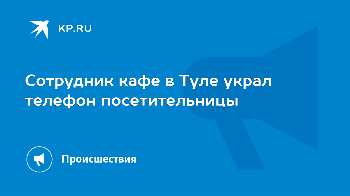 Сотрудник кафе в Туле украл телефон посетительницы - KP.RU