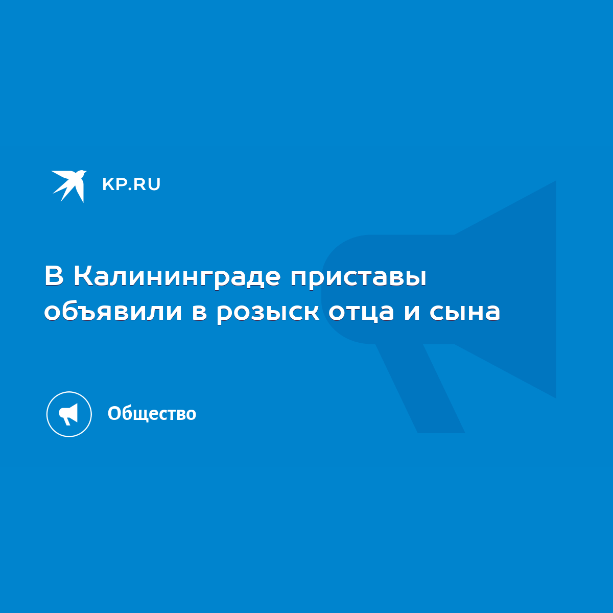 В Калининграде приставы объявили в розыск отца и сына - KP.RU