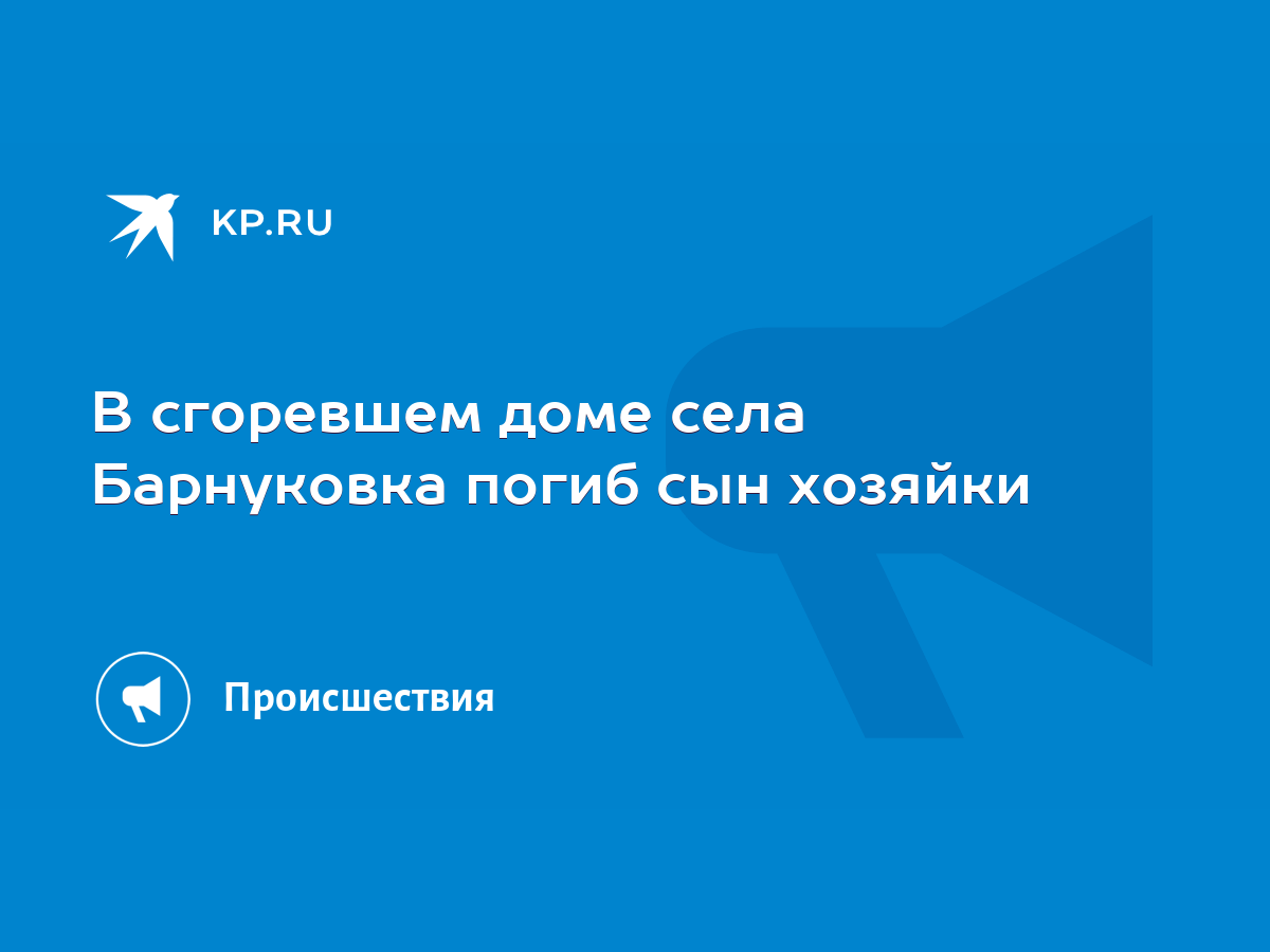 В сгоревшем доме села Барнуковка погиб сын хозяйки - KP.RU