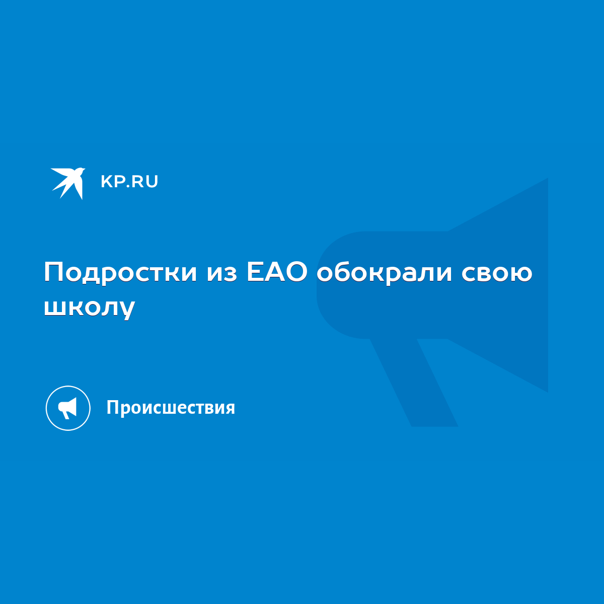 Подростки из ЕАО обокрали свою школу - KP.RU