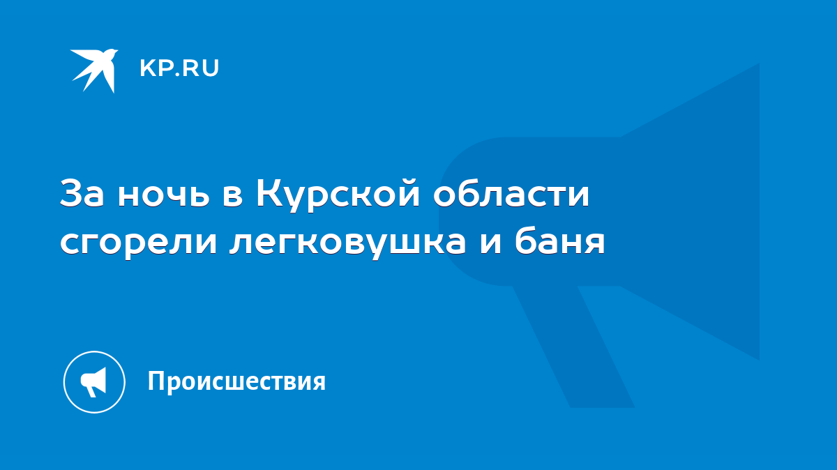 За ночь в Курской области сгорели легковушка и баня - KP.RU