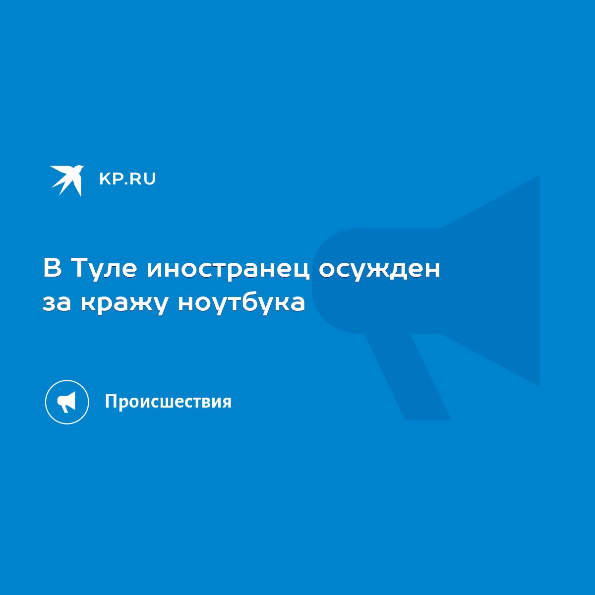 В Туле иностранец осужден за кражу ноутбука - KP.RU