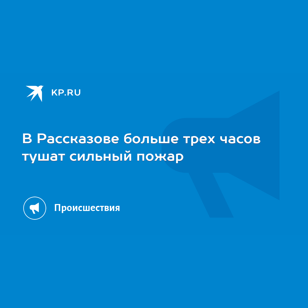 В Рассказове больше трех часов тушат сильный пожар - KP.RU