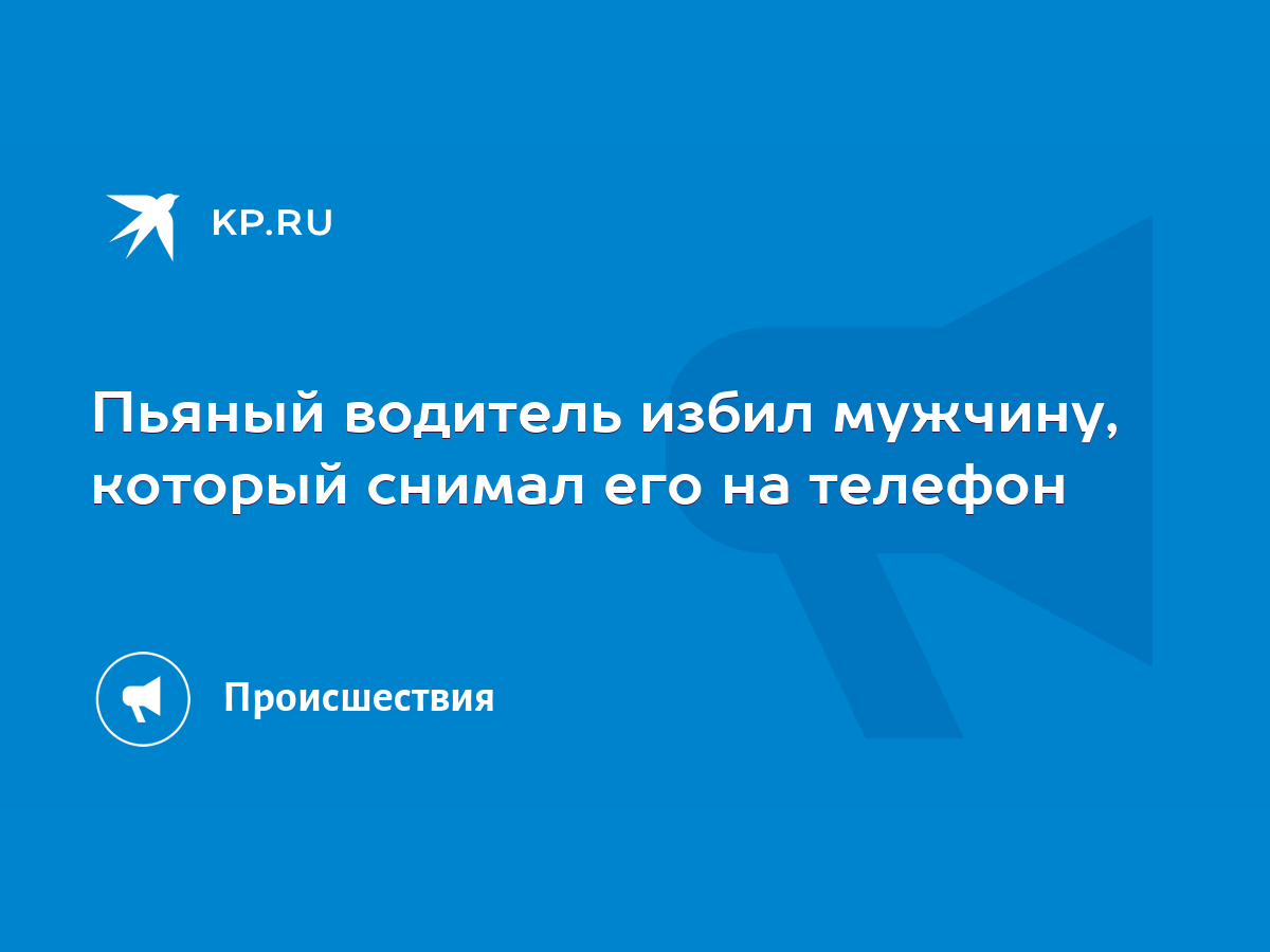 Пьяный водитель избил мужчину, который снимал его на телефон - KP.RU