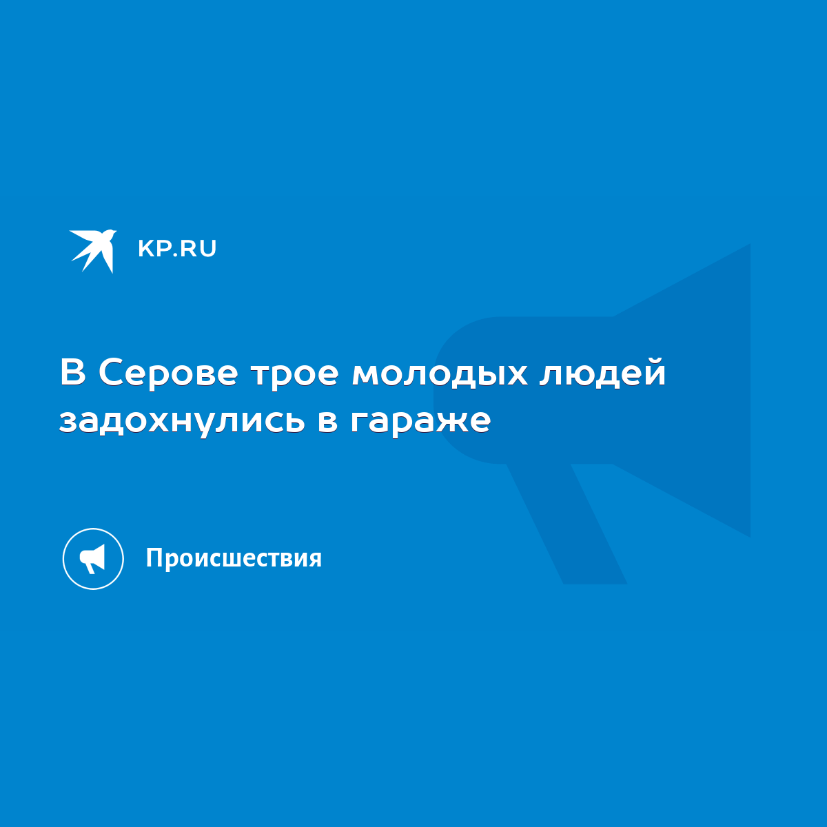 В Серове трое молодых людей задохнулись в гараже - KP.RU