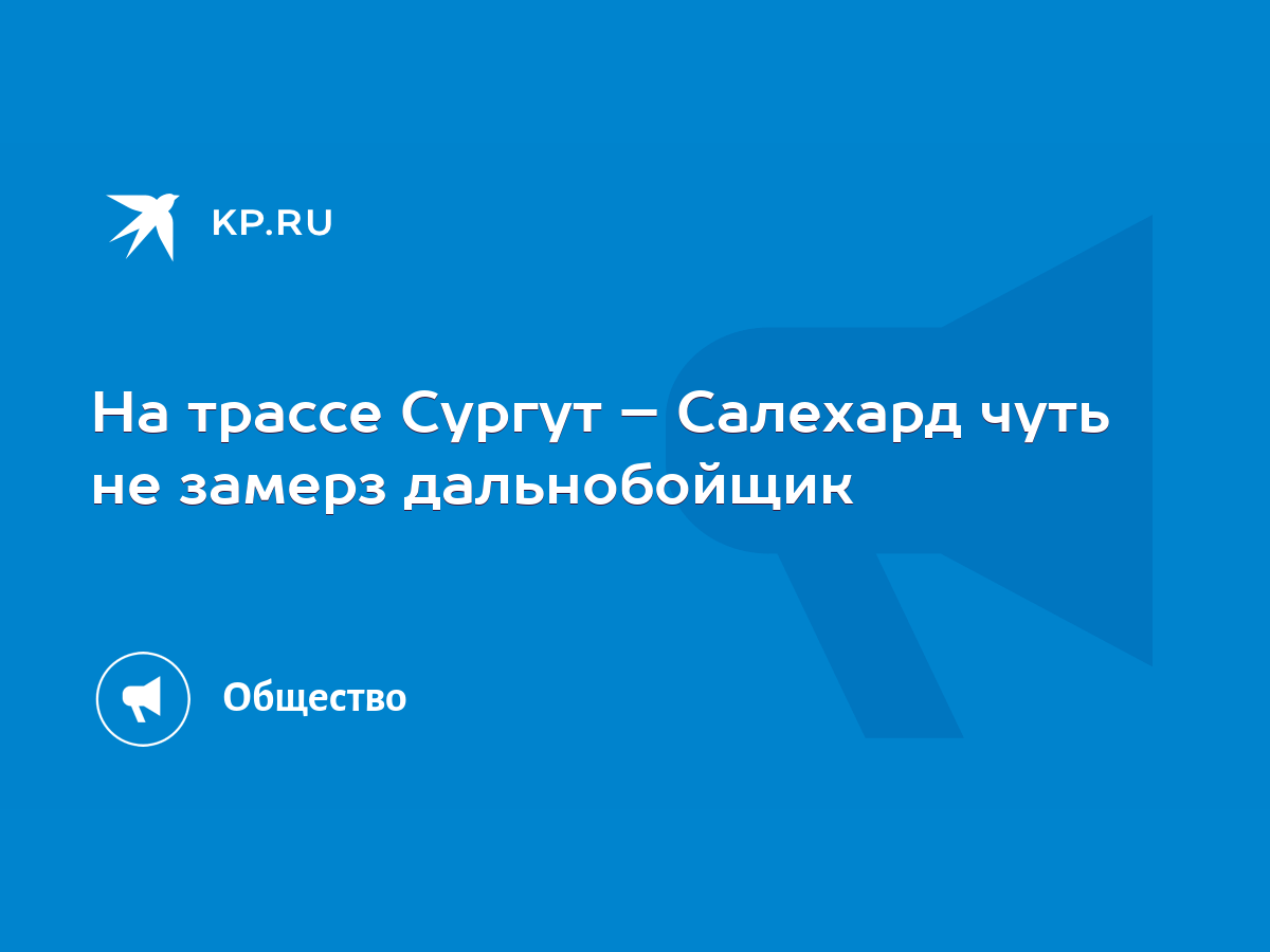 На трассе Сургут – Салехард чуть не замерз дальнобойщик - KP.RU