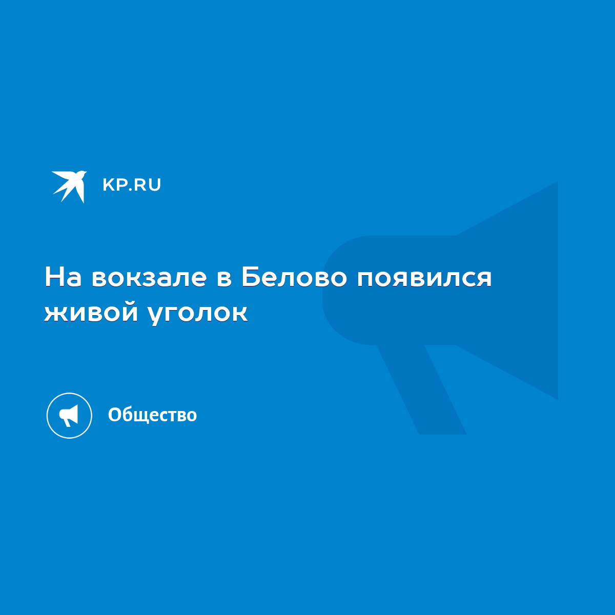 На вокзале в Белово появился живой уголок - KP.RU