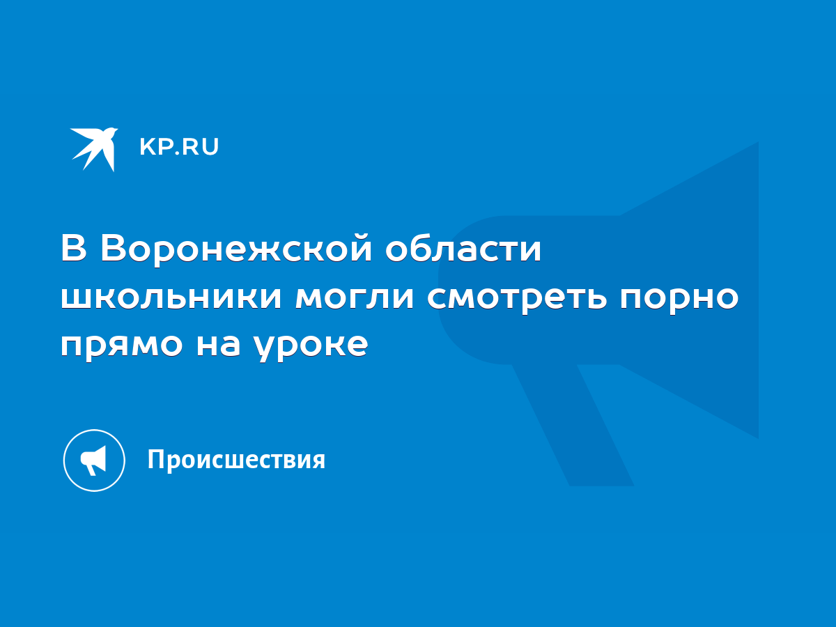 В Воронежской области школьники могли смотреть порно прямо на уроке - KP.RU