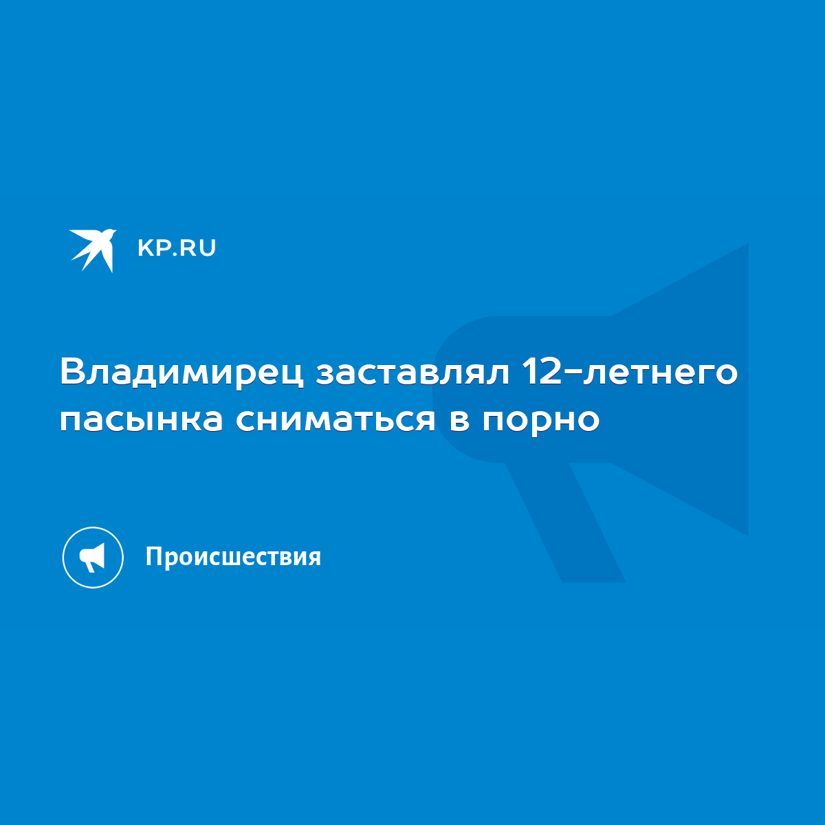 Владимирец заставлял 12-летнего пасынка сниматься в порно - KP.RU