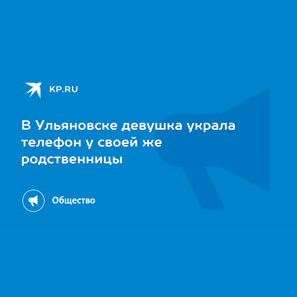 В Ульяновске девушка украла телефон у своей же родственницы - KP.RU