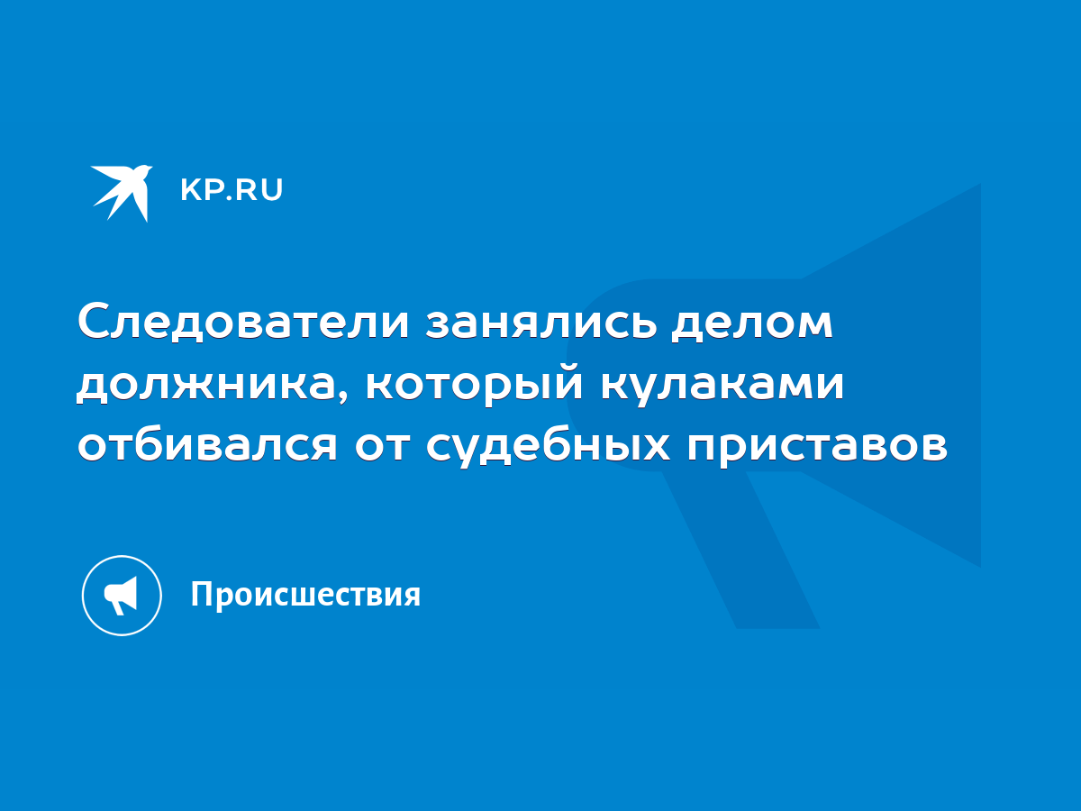 Следователи занялись делом должника, который кулаками отбивался от судебных  приставов - KP.RU