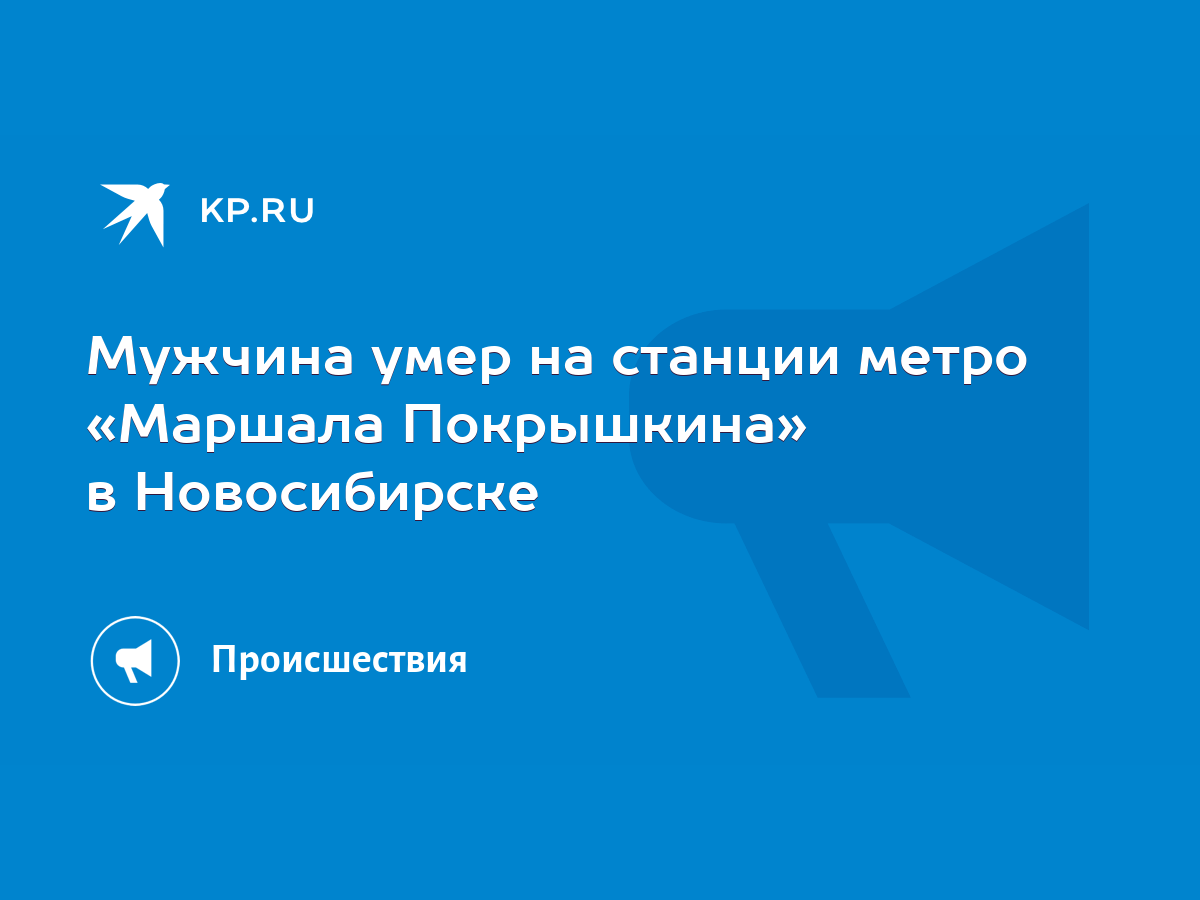 Мужчина умер на станции метро «Маршала Покрышкина» в Новосибирске - KP.RU