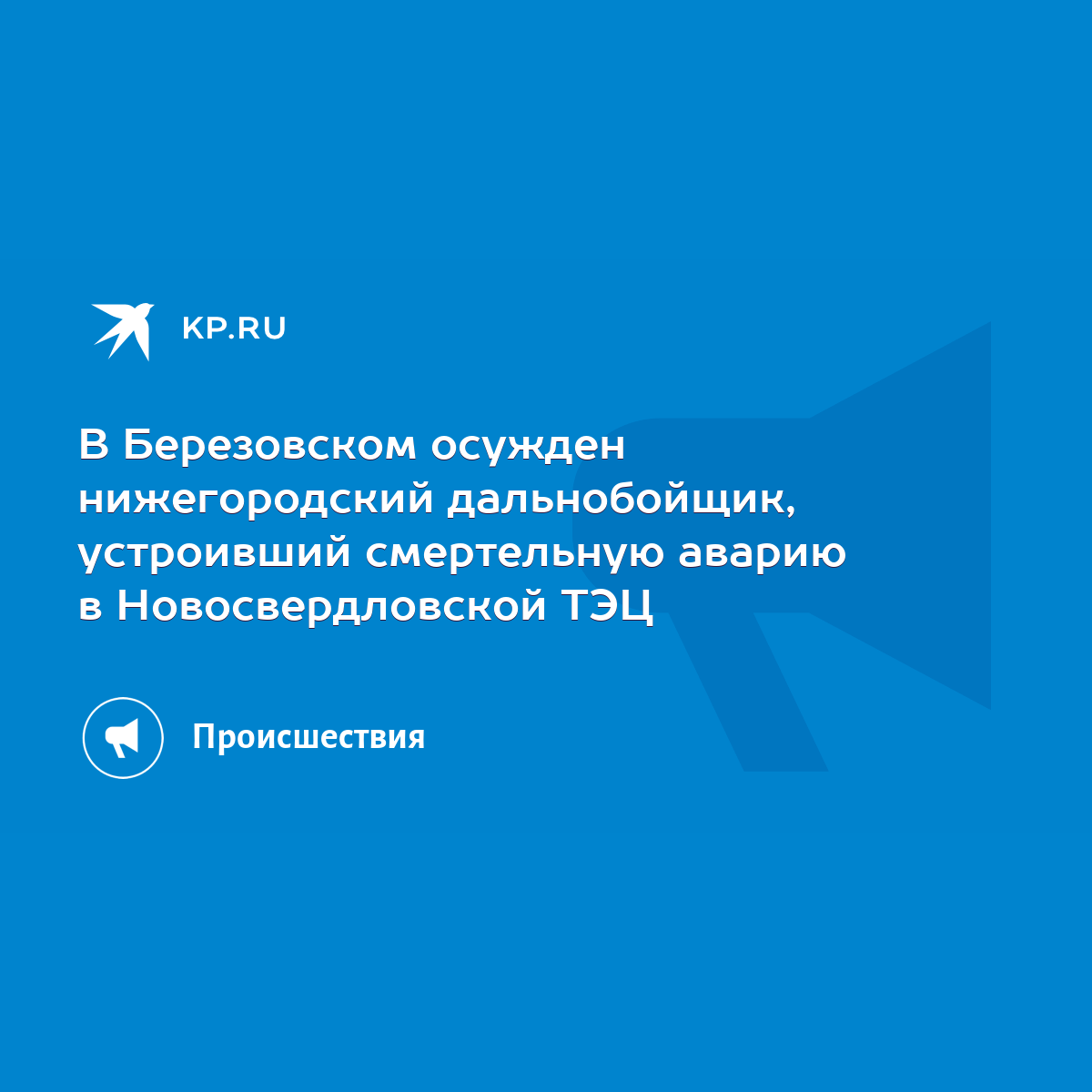 В Березовском осужден нижегородский дальнобойщик, устроивший смертельную  аварию в Новосвердловской ТЭЦ - KP.RU