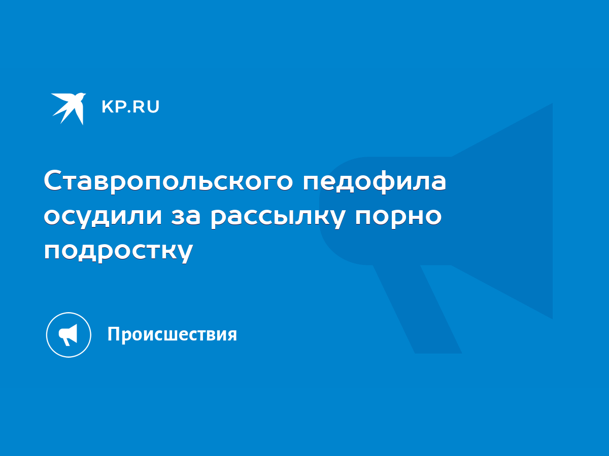 Ставропольского педофила осудили за рассылку порно подростку - KP.RU