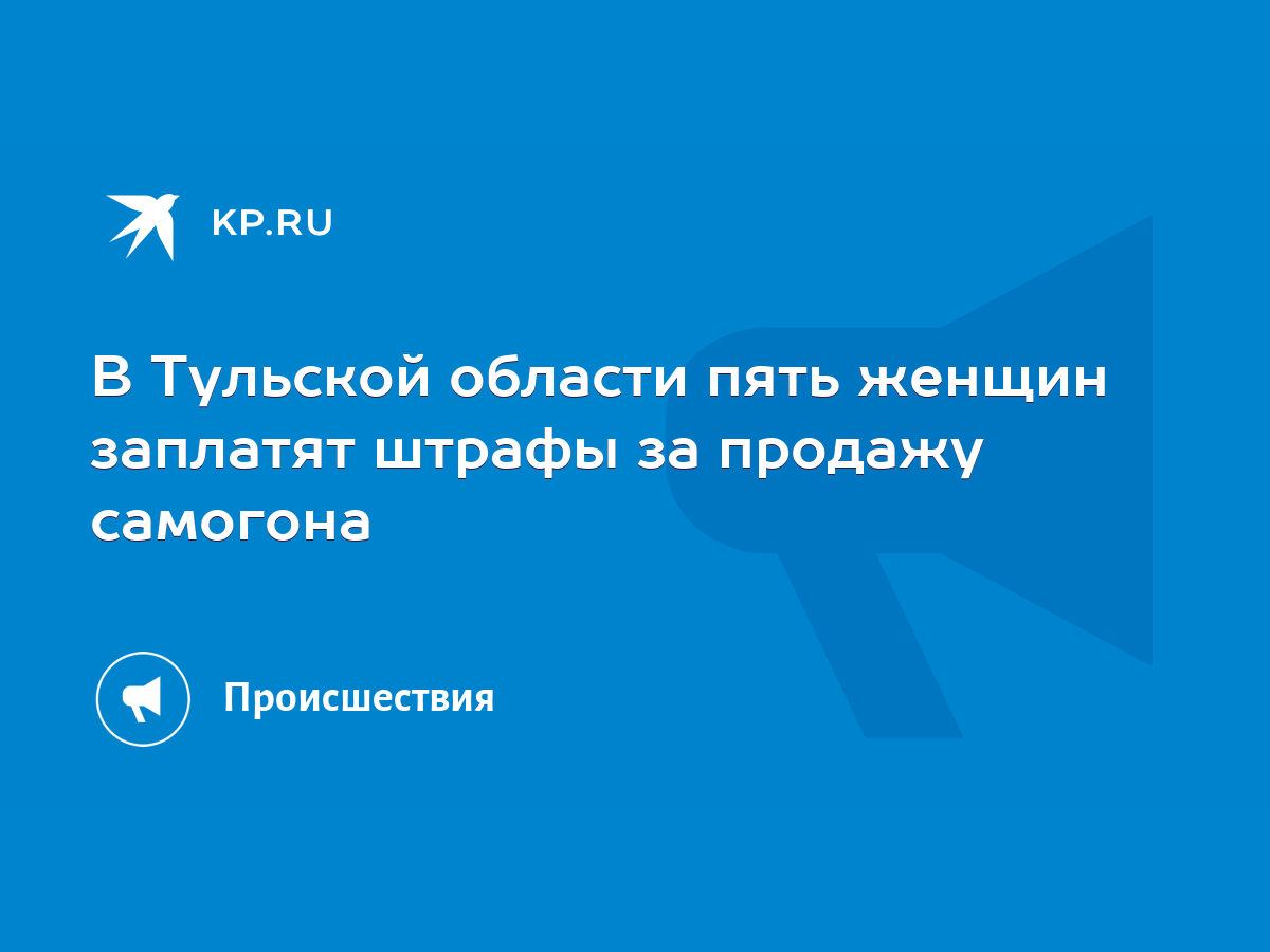 В Тульской области пять женщин заплатят штрафы за продажу самогона - KP.RU