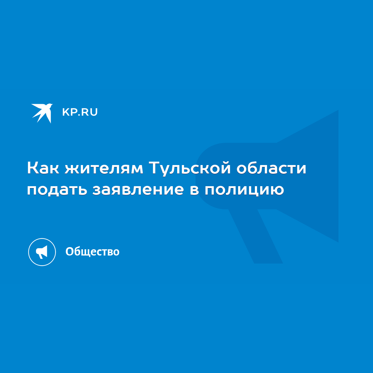 Как жителям Тульской области подать заявление в полицию - KP.RU