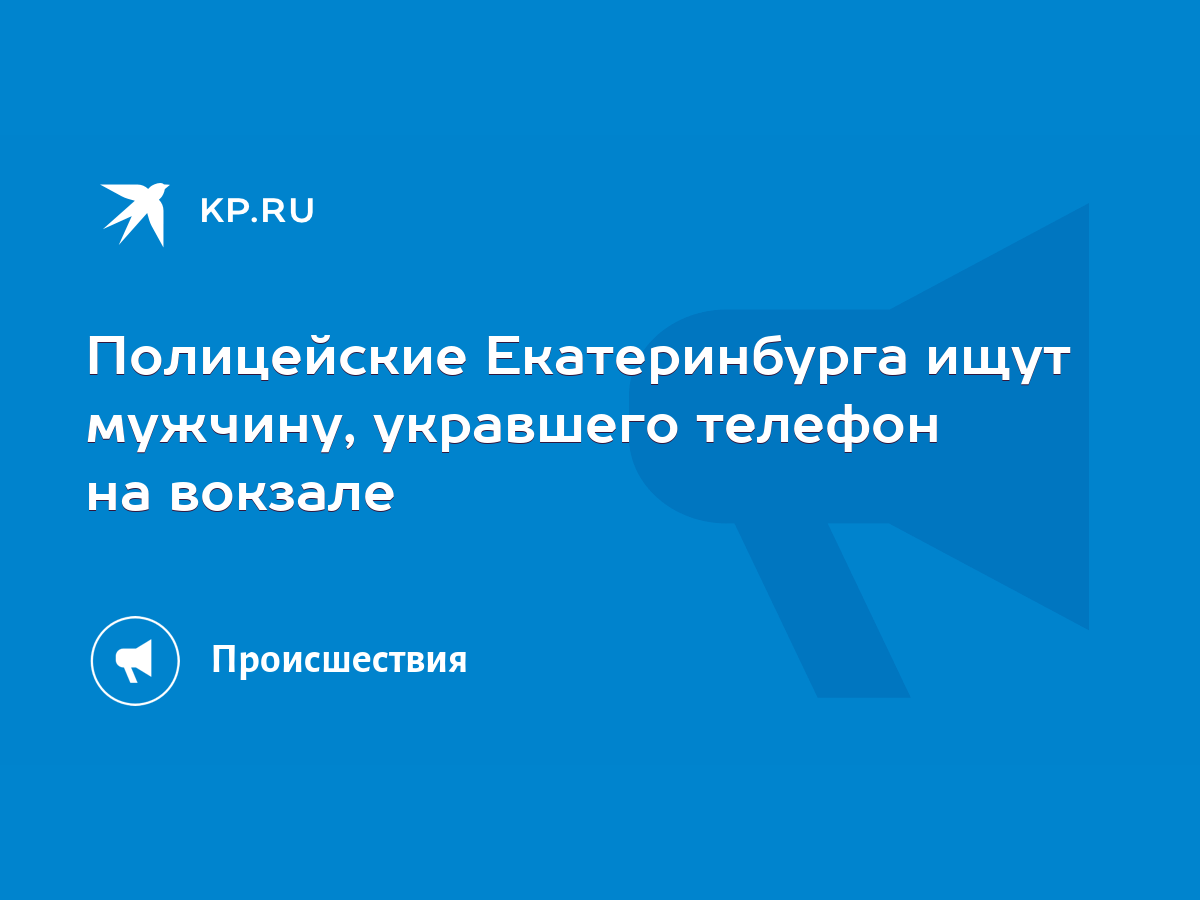 Полицейские Екатеринбурга ищут мужчину, укравшего телефон на вокзале - KP.RU