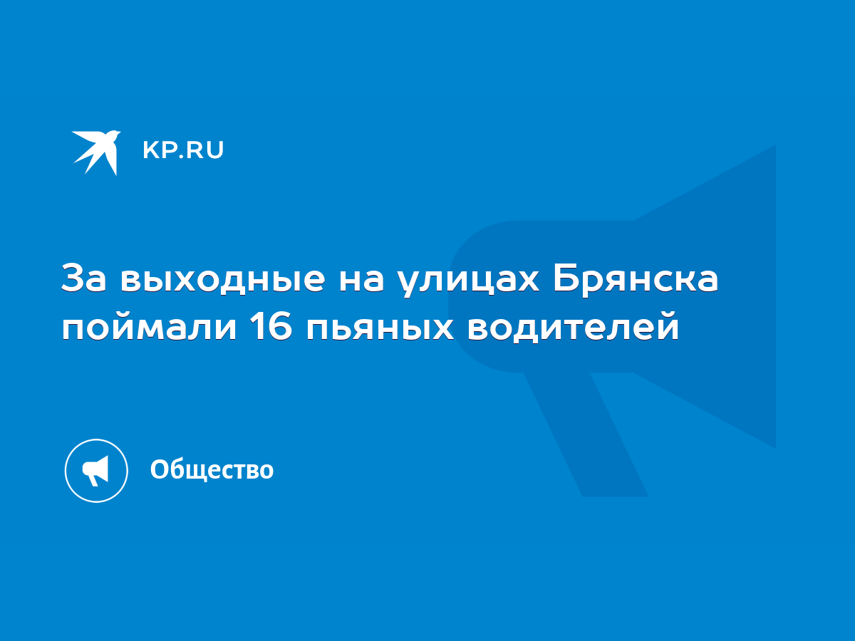 За выходные на улицах Брянска поймали 16 пьяных водителей - KP.RU