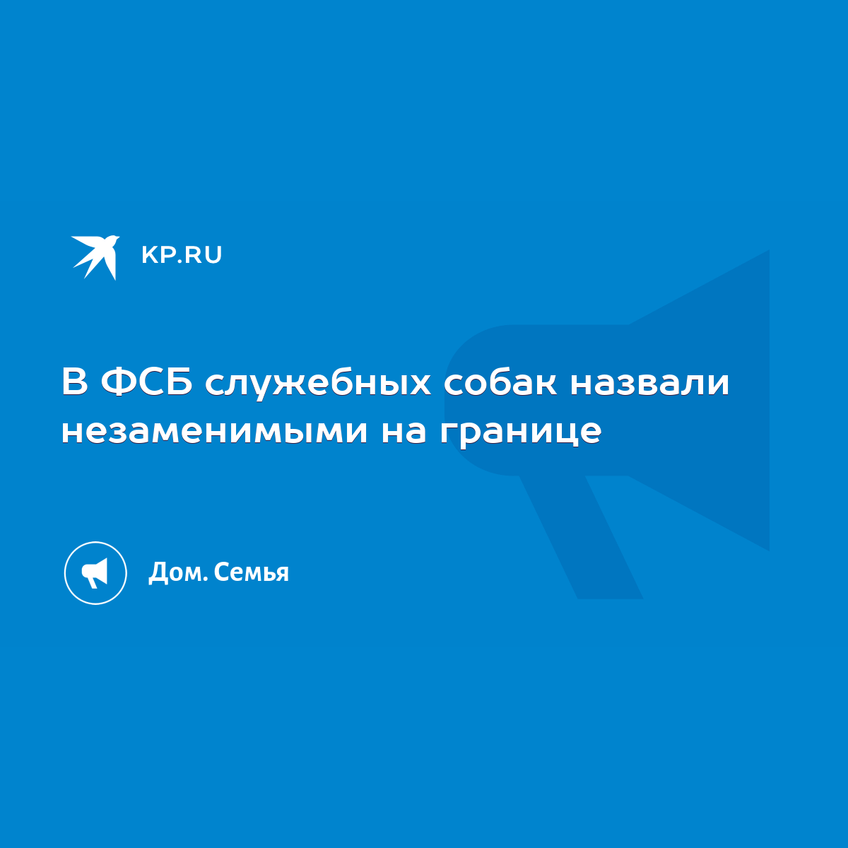 В ФСБ служебных собак назвали незаменимыми на границе - KP.RU