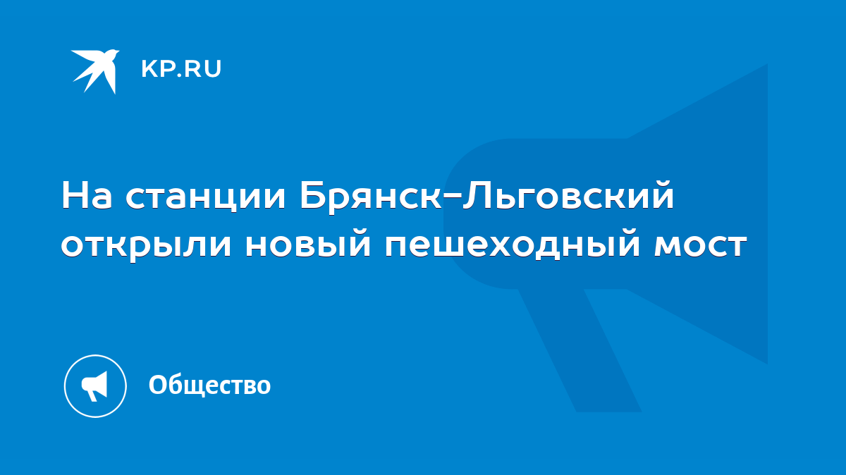 На станции Брянск-Льговский открыли новый пешеходный мост - KP.RU