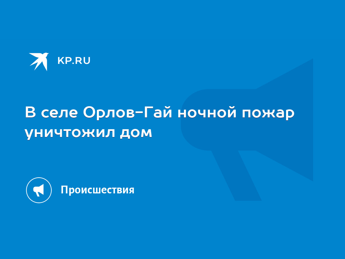 В селе Орлов-Гай ночной пожар уничтожил дом - KP.RU